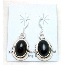 Navajo Onyx Hanging Egg Earrings