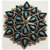 Image 1 : Zuni Turquoise Needlepoint Sterling Silver Pendant & Pin - Arlita Lahi