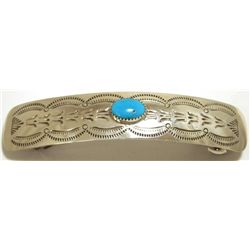 Navajo Turquoise Sterling Silver Hair Barrette - Joann Silver