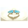 Image 1 : Zuni Cubic Zirconia & Turquoise Inlay Sterling Silver Women's Ring - Marlene Shekya