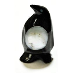 Zuni Black Jet & Mother of Pearl Penguin Fetish