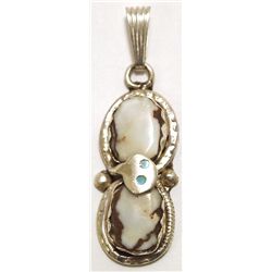 Zuni Wild Horse Sterling Silver Snake w/ Turquoise Eyes Pendant - Effie Calavaza