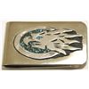 Image 1 : Navajo Turquoise Sterling Silver Eagle Head Money Clip - Richard Singer