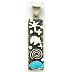 Navajo Turquoise Sterling Silver Pendant - Alex Sanchez