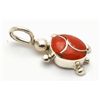 Image 1 : Zuni Coral Turtle Pendant - Vernon Waikaniwa