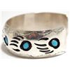Image 3 : Navajo Turquoise Sterling Silver Bear Paw Cuff Bracelet - Pearlene Spencer