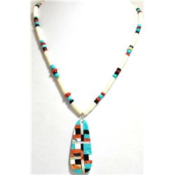 Santo Domingo Multi-Stone & Shell Heishi Necklace - Delbert & Torevia Crespin
