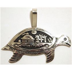 Navajo Sterling Silver Sea Turtle Pendant - Richard Singer