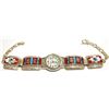 Image 2 : Zuni Multi-Stone Inlay Sun Face Link Bracelet Women's Watch - Raylan & Patty Edaakie