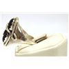 Image 3 : Zuni Onyx Sterling Silver Snake w/Coral Eyes Men's Ring - Effie Calavaza