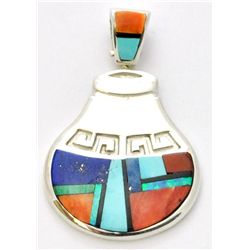Navajo Multi-Stone Water Jug Pendant - Edison Yazzie / Lazuli