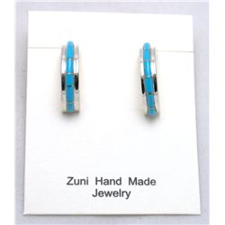 Zuni Turquoise Small Half-Ring Earrings