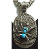 Image 2 : Navajo Turquoise Sterling Silver Spider & Web Navajo Pearl Necklace - Darren Livingston