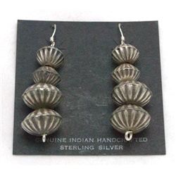 Navajo Sterling Silver Shells French Hook Earrings