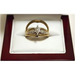 Dead Pawn Non-Native Diamond 10k Gold Complementary Women's Ring Set