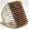 Image 2 : Zuni Coral Dots 12-Row Sterling Silver Cuff Bracelet - Susie Livingston