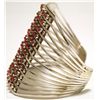 Image 3 : Zuni Coral Dots 12-Row Sterling Silver Cuff Bracelet - Susie Livingston