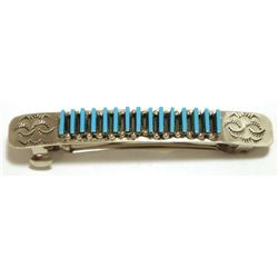 Zuni Turquoise Sterling Silver Hair Barrette - Raynard Lastyone