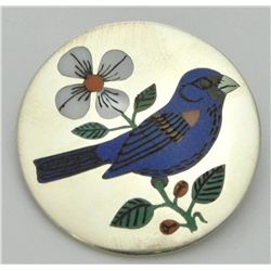 Zuni Multi-Stone Bird Sterling Silver Pendant & Pin - Rudell & Nancy Laconsello