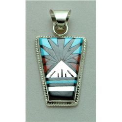 Zuni Multi-Stone Trapezoid Pendant