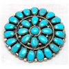 Image 1 : Navajo Turquoise Medium Circle Large Stone Pendant & Pin - Juliana Williams