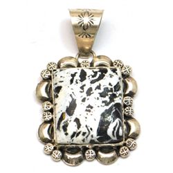 Navajo White Buffalo Sterling Silver Pendant - Mary Ann Spencer
