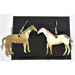 Navajo Horse Brass Earrings - Virgil Reader