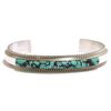Image 1 : Navajo Spider Web Kingman Turquoise Sterling Silver Cuff Bracelet - Fran Yazzie