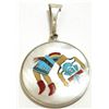 Image 1 : Zuni Multi-Stone Inlay Rainbow Kachina Sterling Silver Pendant - Harlan & Monica Coonsis