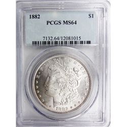 1882 MORGAN DOLLAR PCGS MS64