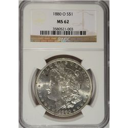 1880 O MORGAN DOLLAR NGC MS62 NICE
