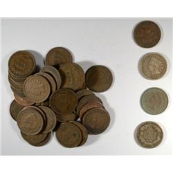 ( 40 ) INDIAN HEAD CENTS ( 18 ) ARE PRE 1900 INCLUDES A 1857 FLYING EAGLE CENT, 1862 INDIAN, 1876 IN