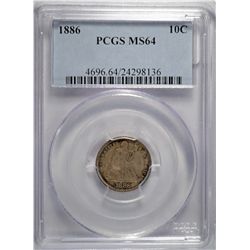 1886 Seated Dime PCGS MS64