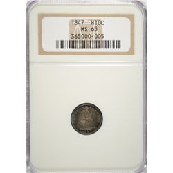 1847 Half Dime NGC MS65