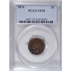 1870 Indian Head Cent PCGS VF 35