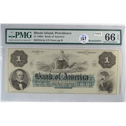 Remainder note $1 1860's Bank of America