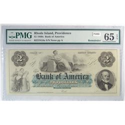 Remainder note $2 1860's Bank of America