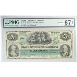 1872 State of South Carolina $5