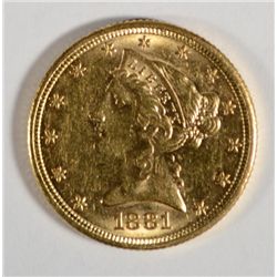 1881     $5 Gold