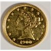 Image 1 : 1900     $5 Gold