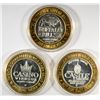 Image 2 : THREE COLLECTABLE SILVER CASINO TOKENS, EACH CONTAIN .6 OUNCE OF .999 SILVER, BUFFALO BILL'S JEAN NE