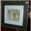 Image 1 : MARY LAKE THOMPSON "MORNING CHORES" FRAMED WATER COLOR PRINT, SIGNED #544/550.  22T X 21W