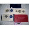 Image 2 : (3X$) EISENHOWER UNCIRCULATED SILVER DOLLARS & BICENTENNIAL SILVER SET