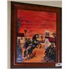Image 1 : OIL & ACRYLIC PAINTING SIGNED BY TIM AYERS OF ZORRO ON HORSEBACK