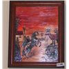 Image 2 : OIL & ACRYLIC PAINTING SIGNED BY TIM AYERS OF ZORRO ON HORSEBACK