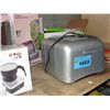 Image 1 : Shelf lot of misc items; toaster, milk frother,