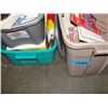 Image 1 : 3 rubbermaid containers of assorted household