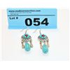 72.60 teardrop blue/green turquoise earrings