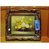 Framed original oil on canvas still life painting-