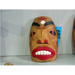 West coast native wood carved shark mask